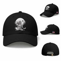 Bigfoot Playing Ice Hockey Baseball Cap Funny Cryptid Sports Gift