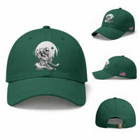 Bigfoot Playing Ice Hockey Baseball Cap Funny Cryptid Sports Gift
