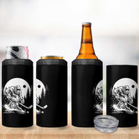 Bigfoot Playing Ice Hockey 4 in 1 Can Cooler Tumbler Funny Cryptid Sports Gift - Wonder Print Shop