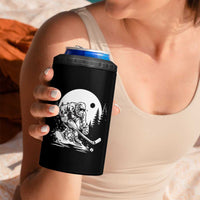 Bigfoot Playing Ice Hockey 4 in 1 Can Cooler Tumbler Funny Cryptid Sports Gift - Wonder Print Shop