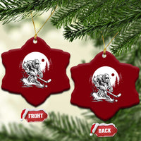 Bigfoot Playing Ice Hockey Ceramic Ornament Funny Cryptid Sports Gift - Wonder Print Shop