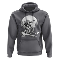 Bigfoot Playing Ice Hockey Hoodie Funny Cryptid Sports Gift - Wonder Print Shop