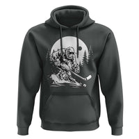 Bigfoot Playing Ice Hockey Hoodie Funny Cryptid Sports Gift - Wonder Print Shop