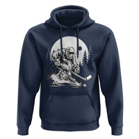Bigfoot Playing Ice Hockey Hoodie Funny Cryptid Sports Gift - Wonder Print Shop