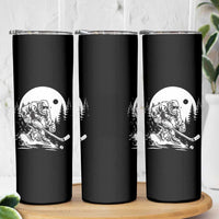 Bigfoot Playing Ice Hockey Skinny Tumbler Funny Cryptid Sports Gift - Wonder Print Shop