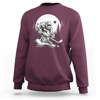 Bigfoot Playing Ice Hockey Sweatshirt Funny Cryptid Sports Gift - Wonder Print Shop