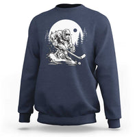 Bigfoot Playing Ice Hockey Sweatshirt Funny Cryptid Sports Gift - Wonder Print Shop