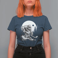 Bigfoot Playing Ice Hockey T Shirt For Women Funny Cryptid Sports Gift - Wonder Print Shop