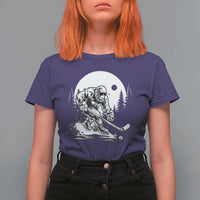 Bigfoot Playing Ice Hockey T Shirt For Women Funny Cryptid Sports Gift - Wonder Print Shop