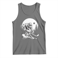 Bigfoot Playing Ice Hockey Tank Top Funny Cryptid Sports Gift - Wonder Print Shop