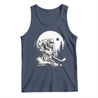 Bigfoot Playing Ice Hockey Tank Top Funny Cryptid Sports Gift - Wonder Print Shop