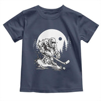 Bigfoot Playing Ice Hockey Toddler T Shirt Funny Cryptid Sports Gift - Wonder Print Shop
