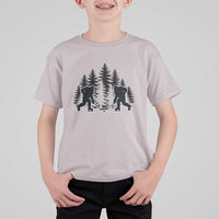 Funny Bigfoot Playing Ice Hockey T Shirt For Kid Cryptid Lover Gift - Wonder Print Shop