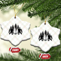 Funny Bigfoot Playing Ice Hockey Ceramic Ornament Cryptid Lover Gift - Wonder Print Shop