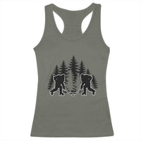 Funny Bigfoot Playing Ice Hockey Racerback Tank Top Cryptid Lover Gift - Wonder Print Shop