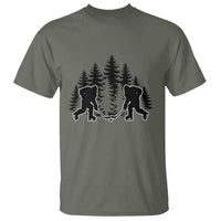 Funny Bigfoot Playing Ice Hockey T Shirt Cryptid Lover Gift - Wonder Print Shop