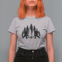 Funny Bigfoot Playing Ice Hockey T Shirt For Women Cryptid Lover Gift - Wonder Print Shop