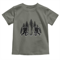 Funny Bigfoot Playing Ice Hockey Toddler T Shirt Cryptid Lover Gift - Wonder Print Shop