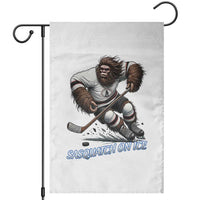 Sasquatch On Ice Garden Flag Funny Bigfoot Hockey Player Gift - Wonder Print Shop