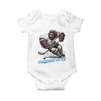Sasquatch On Ice Baby Onesie Funny Bigfoot Hockey Player Gift - Wonder Print Shop