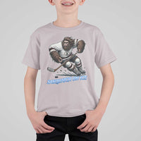 Sasquatch On Ice T Shirt For Kid Funny Bigfoot Hockey Player Gift - Wonder Print Shop