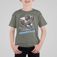 Sasquatch On Ice T Shirt For Kid Funny Bigfoot Hockey Player Gift - Wonder Print Shop