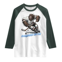 Sasquatch On Ice Raglan Shirt Funny Bigfoot Hockey Player Gift - Wonder Print Shop