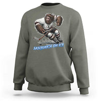 Sasquatch On Ice Sweatshirt Funny Bigfoot Hockey Player Gift - Wonder Print Shop