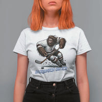 Sasquatch On Ice T Shirt For Women Funny Bigfoot Hockey Player Gift - Wonder Print Shop