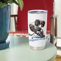 Sasquatch On Ice Tumbler Cup Funny Bigfoot Hockey Player Gift - Wonder Print Shop