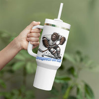 Sasquatch On Ice Tumbler With Handle Funny Bigfoot Hockey Player Gift - Wonder Print Shop