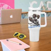 Sasquatch On Ice Tumbler With Handle Funny Bigfoot Hockey Player Gift - Wonder Print Shop