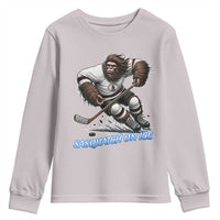 Sasquatch On Ice Youth Sweatshirt Funny Bigfoot Hockey Player Gift - Wonder Print Shop