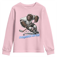 Sasquatch On Ice Youth Sweatshirt Funny Bigfoot Hockey Player Gift - Wonder Print Shop