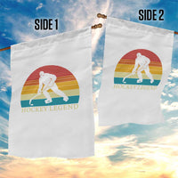 Bigfoot Hockey Legend Garden Flag Retro Sasquatch Cryptid Player Gift - Wonder Print Shop