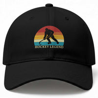 Bigfoot Hockey Legend Baseball Cap Retro Sasquatch Cryptid Player Gift