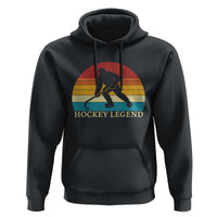Bigfoot Hockey Legend Hoodie Retro Sasquatch Cryptid Player Gift - Wonder Print Shop