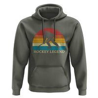 Bigfoot Hockey Legend Hoodie Retro Sasquatch Cryptid Player Gift - Wonder Print Shop