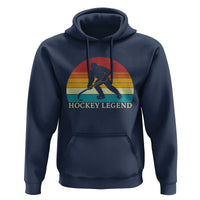 Bigfoot Hockey Legend Hoodie Retro Sasquatch Cryptid Player Gift - Wonder Print Shop