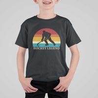 Bigfoot Hockey Legend T Shirt For Kid Retro Sasquatch Cryptid Player Gift - Wonder Print Shop
