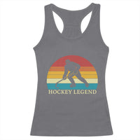 Bigfoot Hockey Legend Racerback Tank Top Retro Sasquatch Cryptid Player Gift - Wonder Print Shop