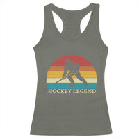 Bigfoot Hockey Legend Racerback Tank Top Retro Sasquatch Cryptid Player Gift - Wonder Print Shop