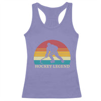 Bigfoot Hockey Legend Racerback Tank Top Retro Sasquatch Cryptid Player Gift - Wonder Print Shop