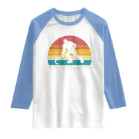 Bigfoot Hockey Legend Raglan Shirt Retro Sasquatch Cryptid Player Gift - Wonder Print Shop