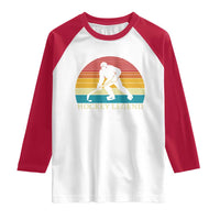 Bigfoot Hockey Legend Raglan Shirt Retro Sasquatch Cryptid Player Gift - Wonder Print Shop