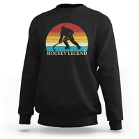 Bigfoot Hockey Legend Sweatshirt Retro Sasquatch Cryptid Player Gift - Wonder Print Shop