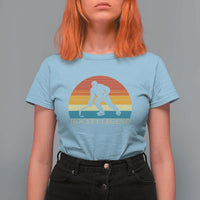 Bigfoot Hockey Legend T Shirt For Women Retro Sasquatch Cryptid Player Gift - Wonder Print Shop