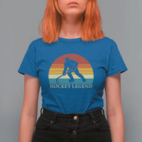 Bigfoot Hockey Legend T Shirt For Women Retro Sasquatch Cryptid Player Gift - Wonder Print Shop