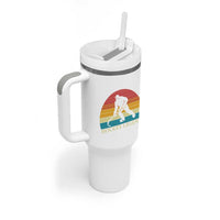 Bigfoot Hockey Legend Tumbler With Handle Retro Sasquatch Cryptid Player Gift - Wonder Print Shop