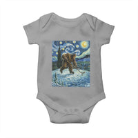 Cryptid Hockey Bigfoot Starry Night Inspired Funny Gift Baby Onesie - Wonder Print Shop